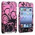eForCity Snap-on Rubber Coated Case compatible with Apple� iPod touch� 4th Generation, Purple / Black Swirl