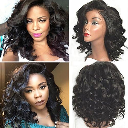 Mic Hair Glueless Full Lace Wigs Wet And Wavy Vrigin Remy Human Hair Lace Front Wig Glueless Lace Wigs With Baby Hair 130% Density (16 inch, Full Lace Wigs)