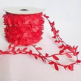 200M 人工フェイクファブリックつる葉ラタン ガーランドガーデンウェディングインテリア・レッド植物 レッド