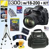 Nikon D300s 12MP CMOS Digital SLR Camera with 18-200mm f/3.5-5.6G AF-S ED VR II Telephoto Zoom Lens + 16GB Deluxe Accessory Kit