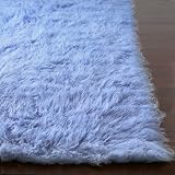 61IogBuHIfL. SL160  Flokati Rug 5x7 Blue Wool Handmade Heavy Soft Shag