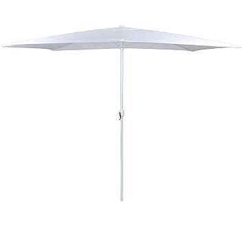 Sonnenschirm rechteckig 200x300 cm Rechteckschirm weiß Marktschirm