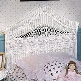 Classic White Wicker Headboard Size - Queen Classic White Wicker Headboard Size - Queen