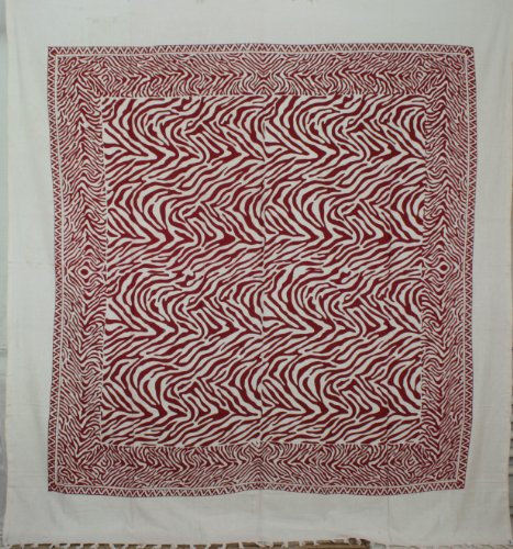 Red Zebra Stripes Indian Tapestry with Fringes - Wall Hanging for Hippies Red Zebra Stripes Indian Tapestry with Fringes - Wall Hanging for Hippies