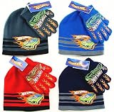 Hot Wheels Knit Boys Winter Hat and Gloves Set