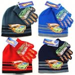 Hot Wheels Knit Boys Winter Hat and Gloves Set