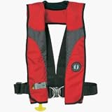 Mustang Survival MD3084 Deluxe Automatic Inflatable Personal Flotation Device with Sailing Harness, Bobbin Activation (Red/Carbon)
