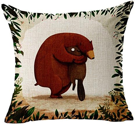 Hflove Cartoon Animal Brown Parental Bear Cotton Pillow (pattern 3)