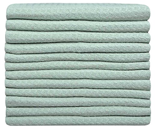 Sinland Microfiber Waffle Weave Dish Cloths Dishcloths Washcloths Facial Cloths Light Jade 12-pack 13Inchx13Inch