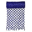 30' x 12" Commercial Length Extra Wide Wired Mesh Blue Tinsel Garland Ribbon