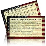 Service Dog Info Cards - 50 ADA Service Dog Information Cards State Your Legal Rights - Hand out to those unfamiliar with service dogs.