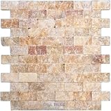 Modern mosaics - split face onyx mosaic sheet in soleil onyx