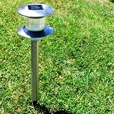 Super Bright Long Life Wireless Stainless Steel Cylinder Solar Garden Light E8023 - B0018P1QCC