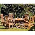 Java Hardwood Garden Furniture Set Table + 6 Chairs New