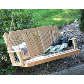 6' Red Cedar Classic Fanback Porch Swing by Porch Swings