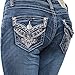 Sexy Couture S201-PB Women Rhinestone Embroidery Flap Rear Pocket Bootcut Jeans