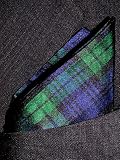 NAVY TARTAN Silk Pocket Square, 100% Silk - by Royal Silk