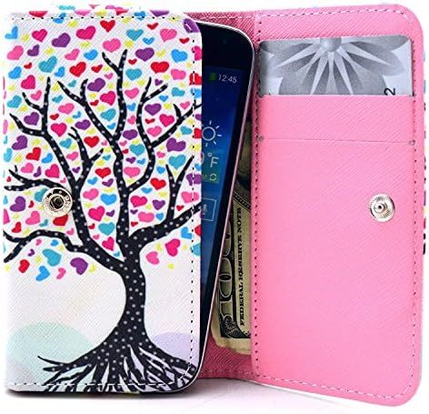 Kata i4 Case,Universal Wallet Clutch Bag Carrying Fold Leather Smartphone Case with Buckle Card Slot for Kata i4 5.0 Inch-Wishing Tree Style
