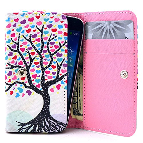 Kata i4 Case,Universal Wallet Clutch Bag Carrying Fold Leather Smartphone Case with Buckle Card Slot for Kata i4 5.0 Inch-Wishing Tree Style