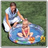 CHILDRENS KIDS INFLATABLE 2 RING PADDLING SWIMMING POOL