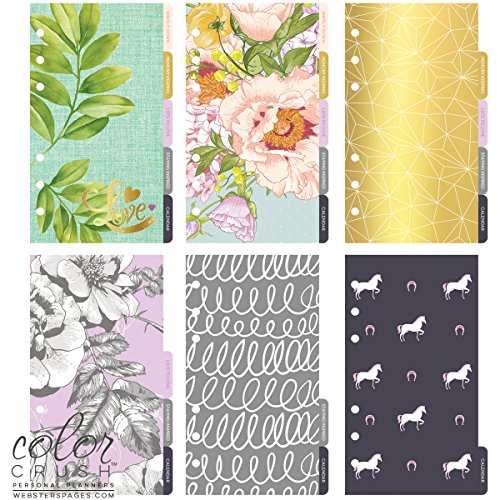 Webster's Pages Color Crush Personal Planner Divider Set Kit, Lavender Stripe
