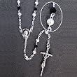 Silver-Plated Rosary with 3mm Filigree Beads and 10.5" Chain