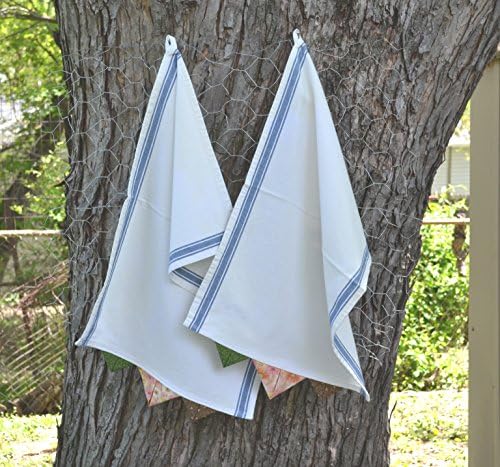 Kitchen Towel Set - Retro Striped With Prairie Points - 18" x 28"