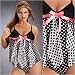 Polka Dot Babydoll/Baby Doll in Plus Sizes 1x 2x 3x Black/White