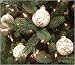 Pack of 4 Ivory Gold Glitter & Moca Swirl Glass Ball Christmas Ornaments 2.5