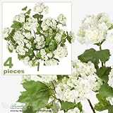 FOUR 20" SnowBall Artificial Silk Flower Bushes