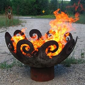 37 Inch Waves O' Fire Handcrafted Steel FireBowl by 