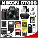 Nikon D7000 Digital SLR Camera & 18-200mm VR II DX AF-S Zoom Lens with 32GB & 16GB Cards + Case + DVD + Tripod + Flash + 3 Filters + Remote + Accessory Kit