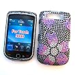 BlackBerry Torch 9800 & 9810 (AT&T) Snap-on Protector Hard Case Rhinestone Cover "Black Flowers" Design
