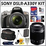 Sony Alpha A330Y 10.2 MP Digital SLR Camera with Super SteadyShot INSIDE Image Stabilization and 18 55mm and 55 200mm Lenses + Deluxe Photography Accessory Kit Sony Alpha A330Y 10.2 MP Digital SLR Camera with Super SteadyShot INSIDE Image Stabilization and 18 55mm and 55 200mm Lenses + Deluxe Photography Accessory Kit sony alpha a330