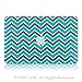 TopCase Chevron Series Gray Insert Hot Blue / Turquoise Ultra Slim Light Weight Rubberized Hard Case Cover for Macbook Air 11