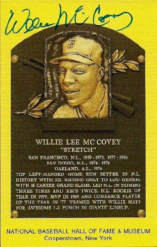Willie Mccovey Autographed/Hand Signed Hall Of Fame Gold Plaque