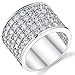 David Beckham Sterling Silver Men's Championship Cubic Zirconia CZ Band Ring 15 MM Sizes 8 to 13