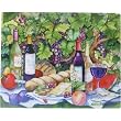 Magic Slice Cutting Board, Flexible, Non-slip and Antibacterial, Wine Picnic Theme