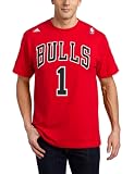 NBA Men's Chicago Bulls Derrick Rose #1 Name & Number Tee (Red, Medium)