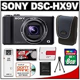 Sony Cyber-Shot DSC-HX9V Digital Camera (Black) with 3D Sweep Panorama + 8G ....
