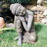 Large Stone Look Sitting Buddha Garden Ornament