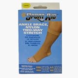 Sportaid Ankle Brace, Nylon Two-Way Stretch, Beige color, Size: Large - 1 ea