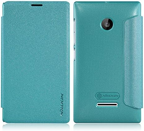 AceTech High Quality PU Leather Case Flip Cover For Microsoft Lumia 435 (Blue)