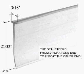 CRL Clear T Type Shower Door Bottom Seal and Wipe - 36 in long