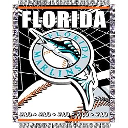 Florida Marlins MLB Triple Woven Jacquard Throw (MLB Series) (48x60")"