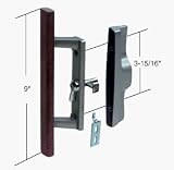 CRL Wood/Aluminum Non-Keyed Internal Lock Sliding Glass Door Handle Set 3-15/16 Screw Holes for Viking Doors