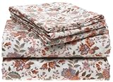 Melrose Home Jacobean 150 GSM Heavy Cotton Flannel Sheet Set, Full