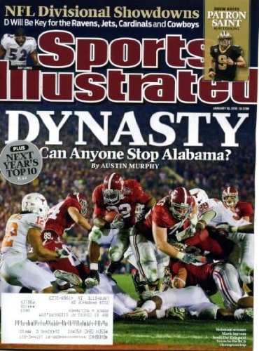 Sports Illustrated January 18 2010 Mark Ingram/Alabama Crimson Tide on Cover, Drew Brees/New Orleans Saints, New Orleans vs Dallas Cowboys, Indianapolis Colts vs New York Jets,