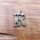 MANJA MTMET-137 真鍮 金具 R【金物 数字 ナンバー 英字 アルファベット アンティーク レトロ調 ナチュラル】
