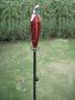 72 Inch Black W/red Glass Outdoor Garden Tiki Torch